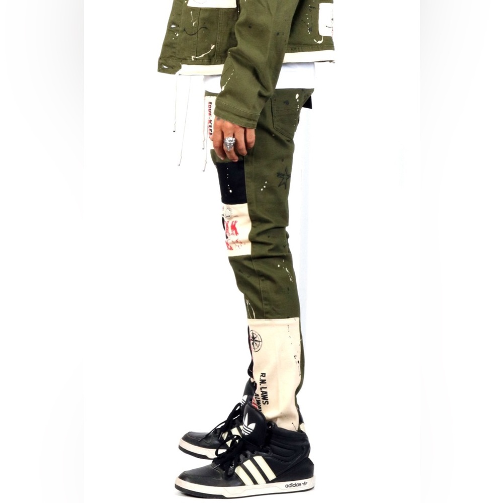 Kleep Chive Washed Skinny Twill Pants 36 - Picture 2 of 10